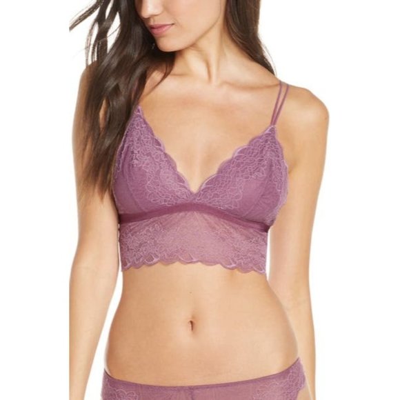 Madewell Other - MADEWELL Longline Lace Liana Bralette and Tanga Panty Set Purple Large